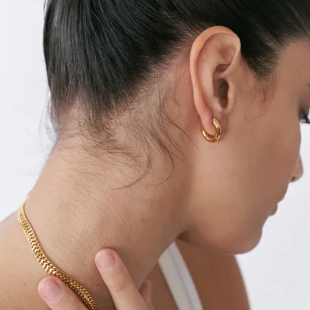 Mini Tube Hoops Gold