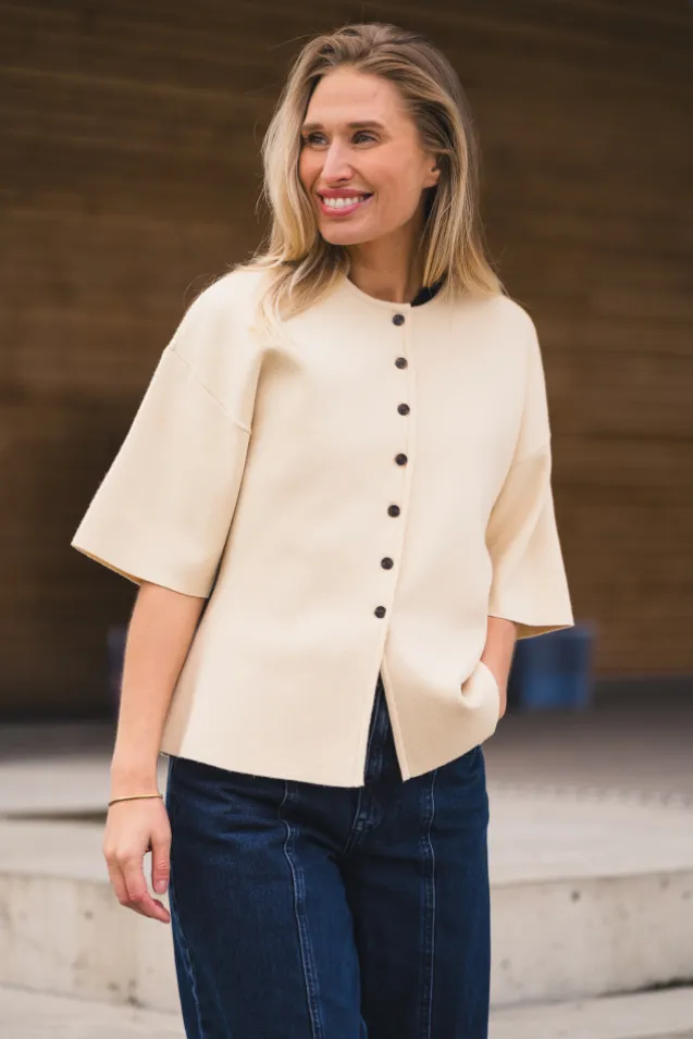 Mirielle East 2/4 Cardigan Bleached Sand