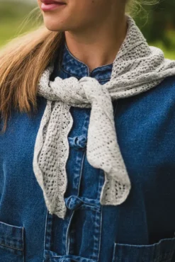 Misty Medium Pointelle Scarf Grey Melange