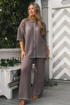 Moa Oversized Knitted Shirt Taupe