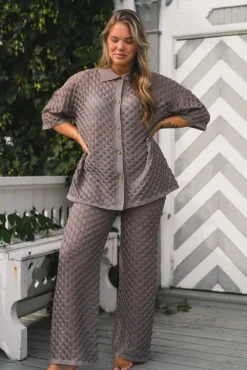 Moa Oversized Knitted Shirt Taupe