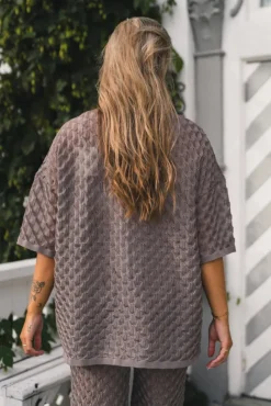 Moa Oversized Knitted Shirt Taupe