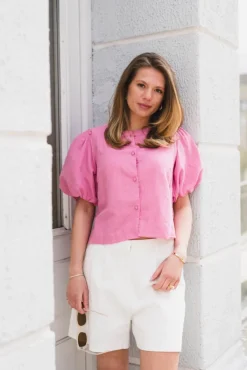 Moisa Linen Blouse Pink