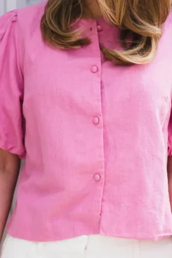 Moisa Linen Blouse Pink