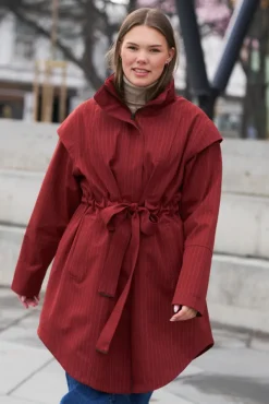 Monsun Coat Russet Pinstripe