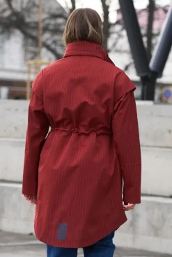 Monsun Coat Russet Pinstripe