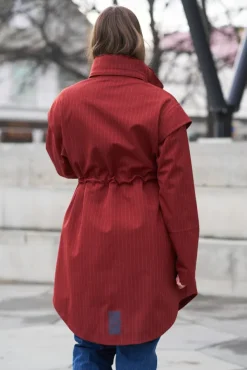 Monsun Coat Russet Pinstripe