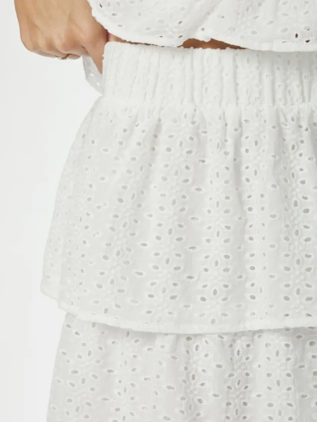 Morris Emb Skirt Offwhite