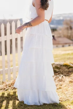Morris Emb Skirt Offwhite