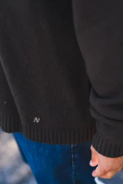 M. Wool Zip Cardigan Dark Brown