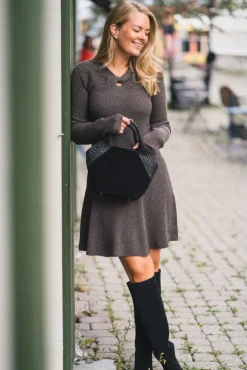 Myla Dress Dark Taupe Melange