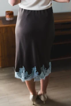Naira Lace Skirt Dark Brown