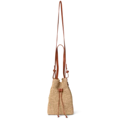 Natural Straw Bucket Starfish Beige