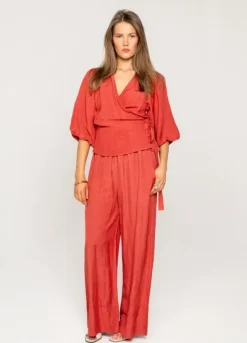 Nelli Wrap Top Candid Apple Linen
