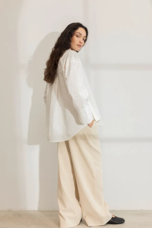 Nell Pearl Shirt White