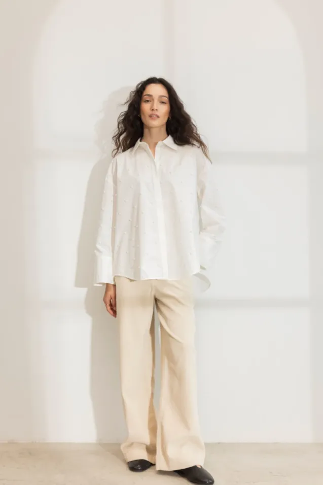 Nell Pearl Shirt White