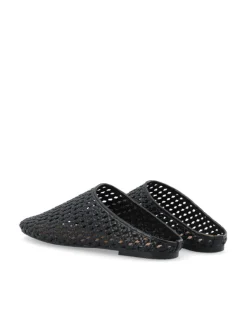 Nera Mule Weaved Faux Leather Black