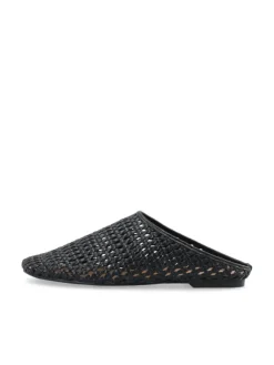 Nera Mule Weaved Faux Leather Black