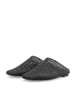 Nera Mule Weaved Faux Leather Black