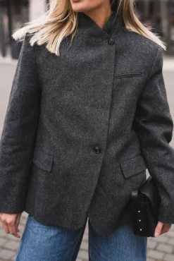 Nerine Structure Twill Blazer Antracit