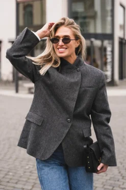 Nerine Structure Twill Blazer Antracit