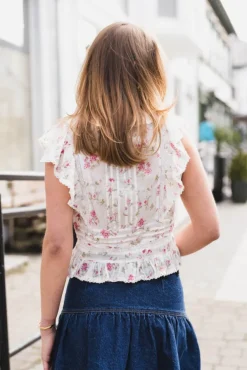 Netali Spring Flower Top Offwhite
