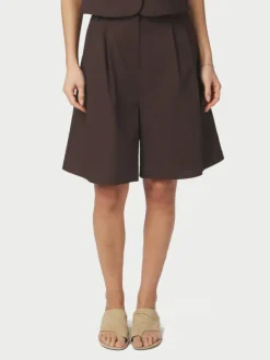 Nika Linen Shorts Dark Brown