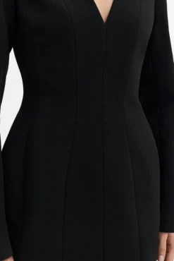 Ninni Cut-Out Shoulder Hourglass Mini Dress Black