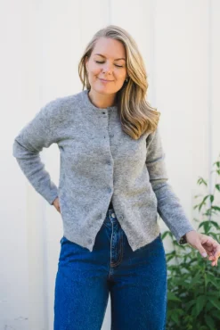 Nor Short Cardigan 7355 Grey Melange