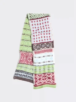 Norwegian Wool Scarf Green Mix