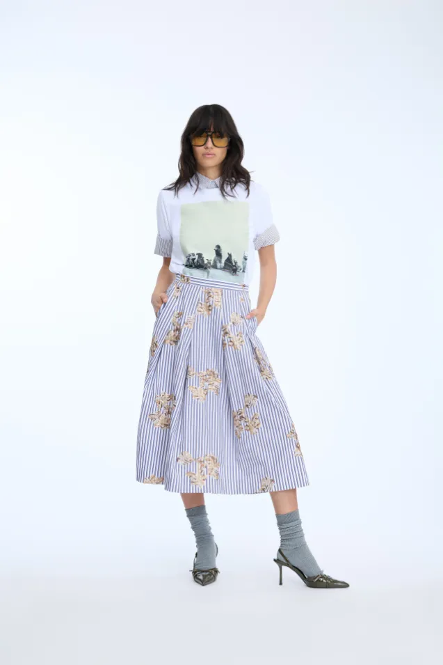 Nukkia Skirt Stripe White