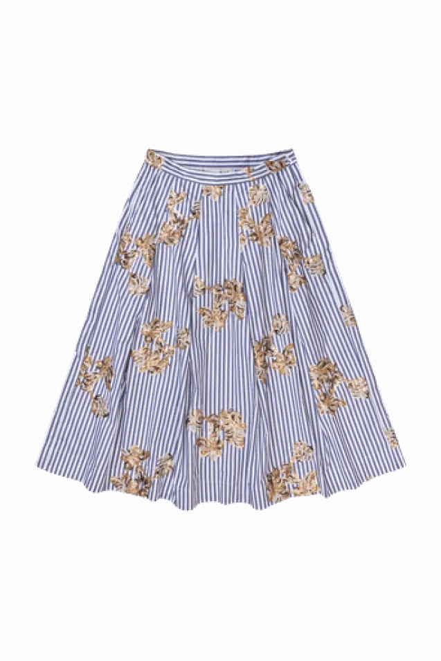 Nukkia Skirt Stripe White
