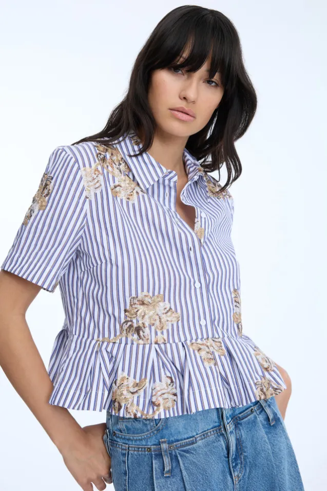 Nuriana Shirt Stripe White