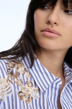 Nuriana Shirt Stripe White