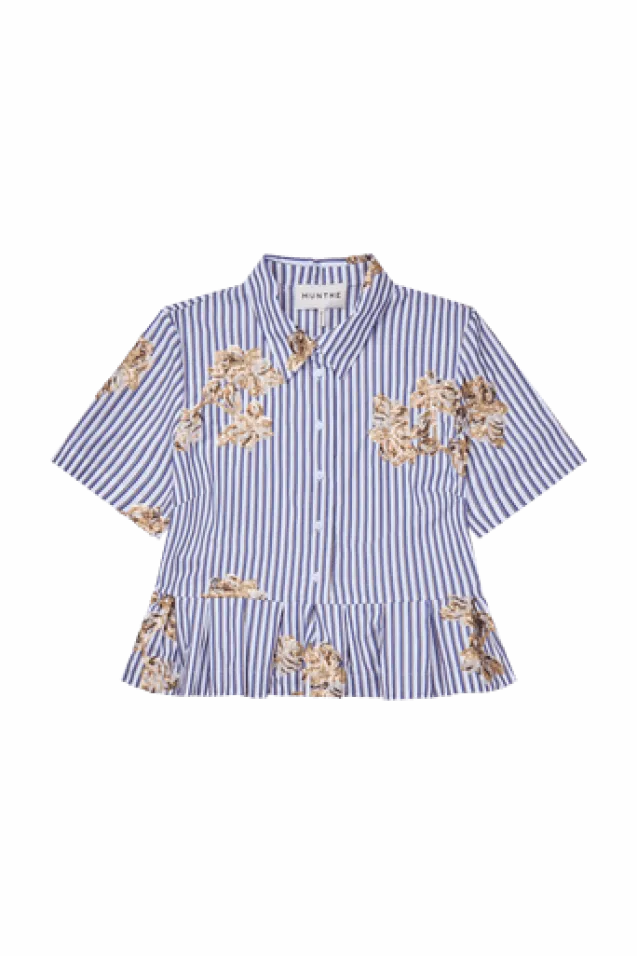 Nuriana Shirt Stripe White