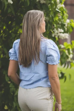Odesa Linen Blouse Light Blue