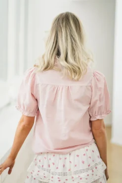 Odesa Linen Blouse Rose Smoke