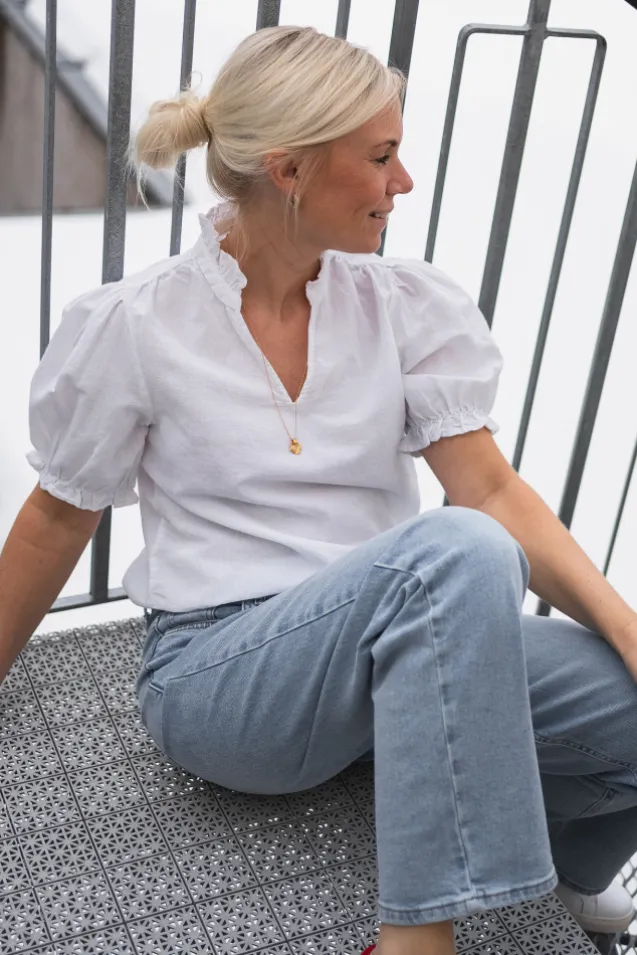 Odesa Linen Blouse White