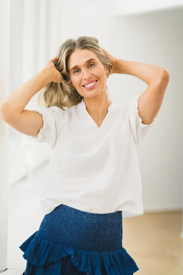 Odesa Linen Blouse White
