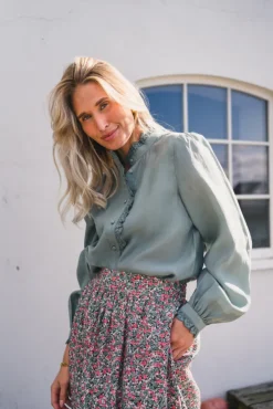 Olivie Shirt Chinois Green