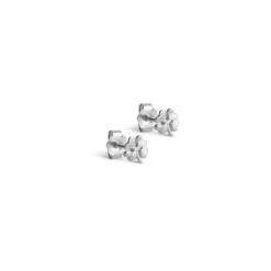 Organic Clover Mini Studs Silver