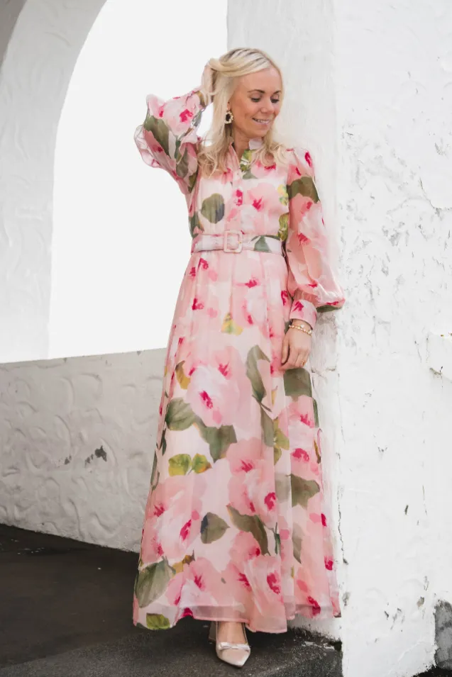 Organza Belt Dress Rosette