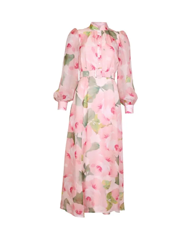 Organza Belt Dress Rosette