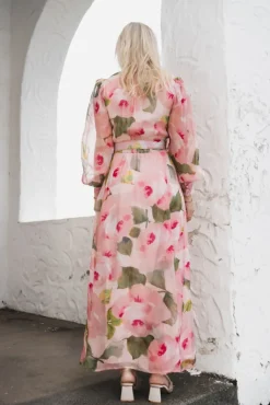Organza Belt Dress Rosette
