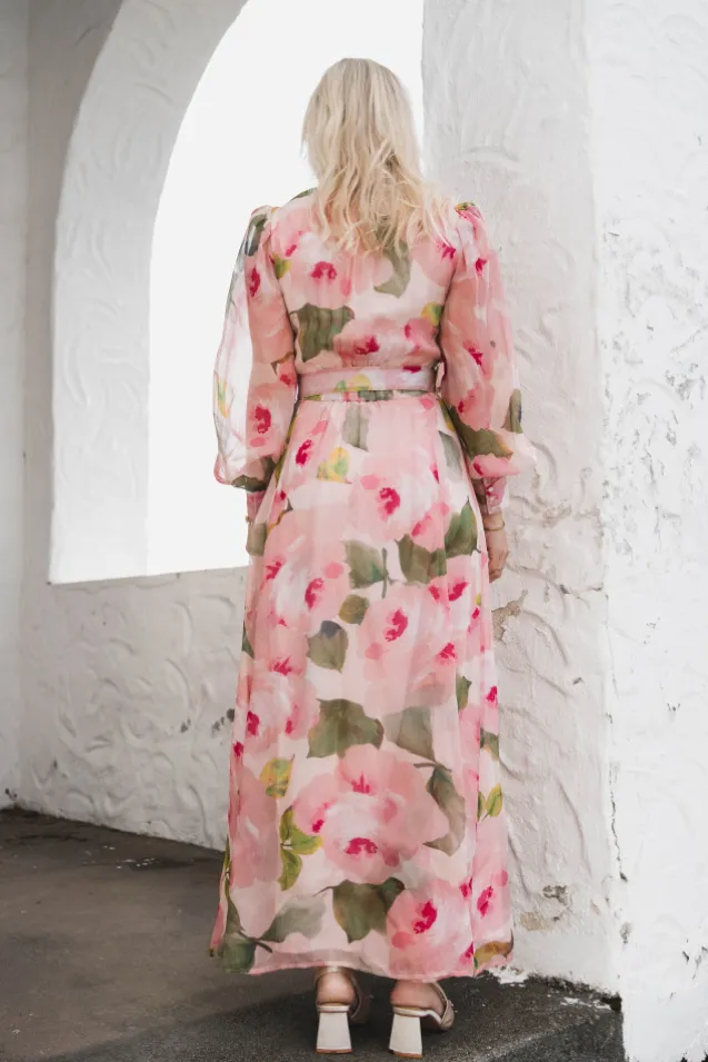 Organza Belt Dress Rosette