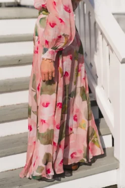 Organza Maxi Skirt Rosette