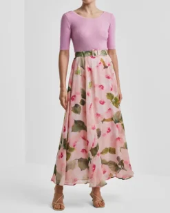 Organza Maxi Skirt Rosette