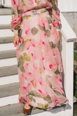 Organza Maxi Skirt Rosette