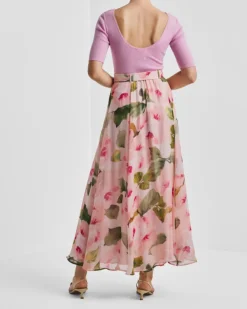 Organza Maxi Skirt Rosette