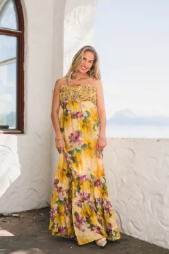 Organza Strap Dress Sunflower